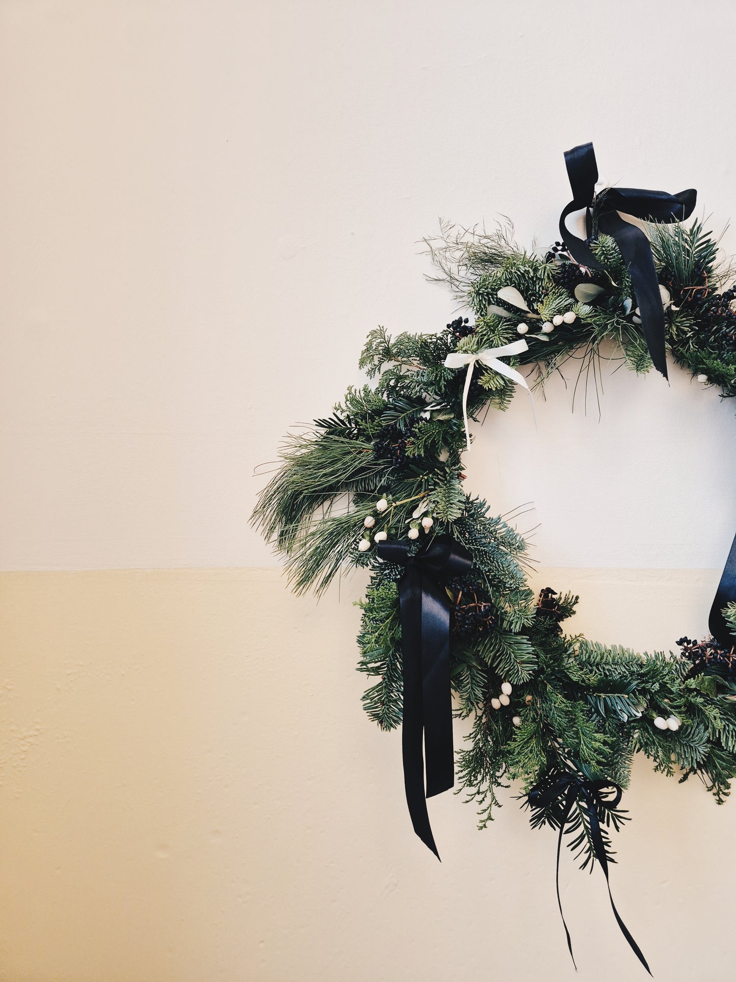 Wreath making by candle light