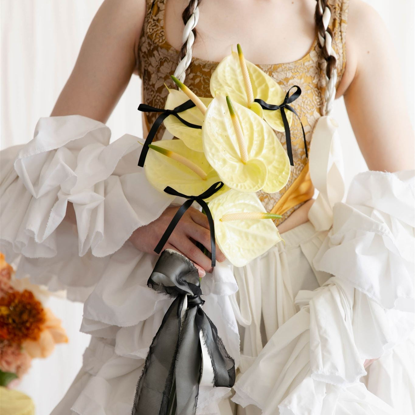 anthurium bouquet with bows