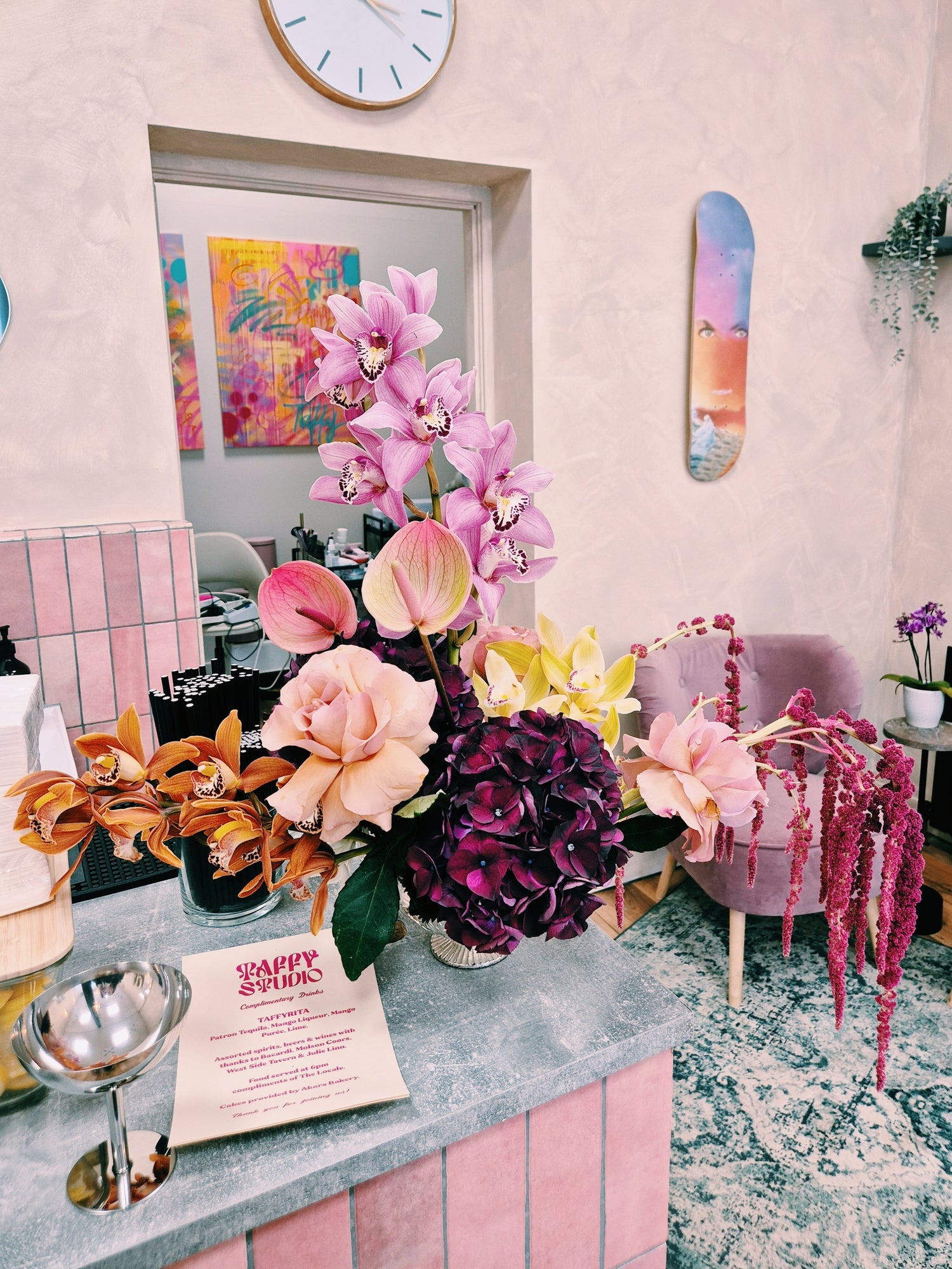 large anthurium hydrangea centre piece